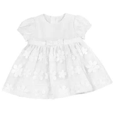 Rochie copii Chicco din satin si organza, Alb 2, 05418-66MFCO