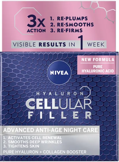 Nivea Cellular Cremă de noapte fermifiantă Hyaluron Filler, 50 ml