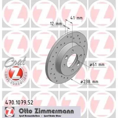 Disc frana ZIMMERMANN 470.1079.52