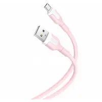Cablu Date si Incarcare USB-A - microUSB XO Design NB212, 18W, 1m, Roz