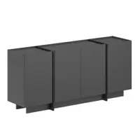 Comodă gri antracit cu orificiu pentru cabluri 180x80x45 cm Dorma – Kalune Design