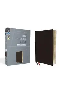 NIV, Thinline Bible, Large Print, Bonded Leather, Black, Red Letter Edition
