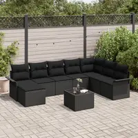 Gossi set de canapea de gradina cu 9 piese bej poliratan
