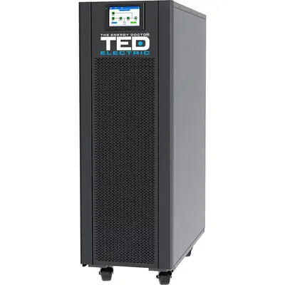 UPS Online cu dubla conversie trifazat TED TED004246, 15 kVA, 15 kW, regleta, LCD, fara acumulatori