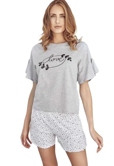 Pijama din bumbac PG33600 - Gri