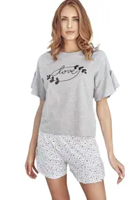 Pijama din bumbac PG33600 - Gri