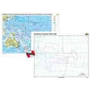 Australia si Oceania.. Harta fizico-geografica, politica si a principalelor resurse naturale de subsol Duo 140x100 cm CR-3117DB