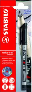 Marker permanent Stabilo - Write-4-all, F, 0.7 mm, negru