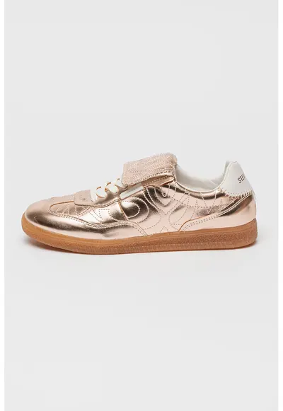 Pantofi sport de piele cu cusaturi decorative - Auriu rose