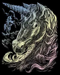 Set de gravură holografică Royal Holographic - Unicorn, 20 x 25 cm