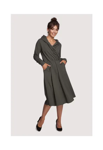 Rochie midi de dama Yangzom B245 verde militar - Verde