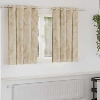 vidaXL Cortine din catifea 2 buc. Crem 140 x 140 cm Catifea
