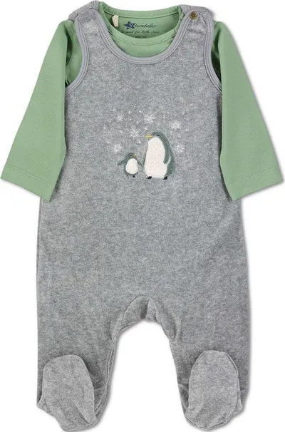 Sterntaler Set salopetă cu mâneci lungi și body - Penguin, 56 cm, 3-4 luni