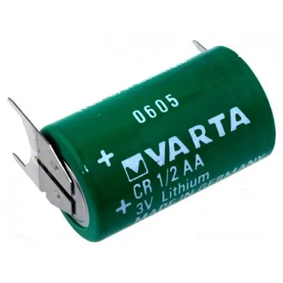 Baterie litiu 3V CR1/2AA 950mAh cu 3 pini, Varta
