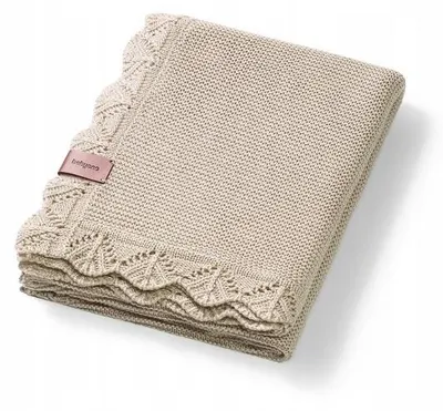 Pătură tricotată pentru bebeluși din bambus BabyOno - 75 x 100 cm, bej deschis