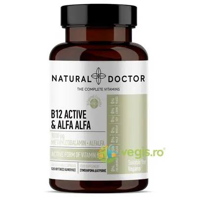 B12 Active & Alfa Alfa Complex pentru Functionarea Normala a Sistemului Nervos 120cps