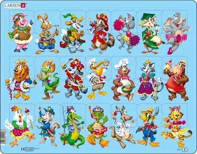 Puzzle pentru copii Larsen din 21 piese - Animale amuzante