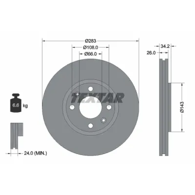 Disc frana TEXTAR 92111603