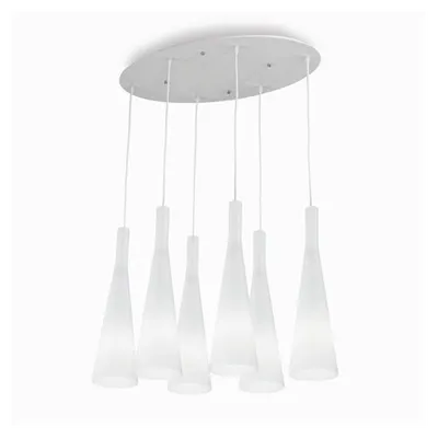 Lustra Milk, 6 becuri, dulie E27, L:760mm, H:530/1150mm, Alb