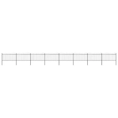 vidaXL Gard de grădină cu vârf tip suliță din oțel 1339x100 cm, negru