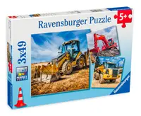 Puzzle Ravensburger de 3 х 49 piese - Digger at work