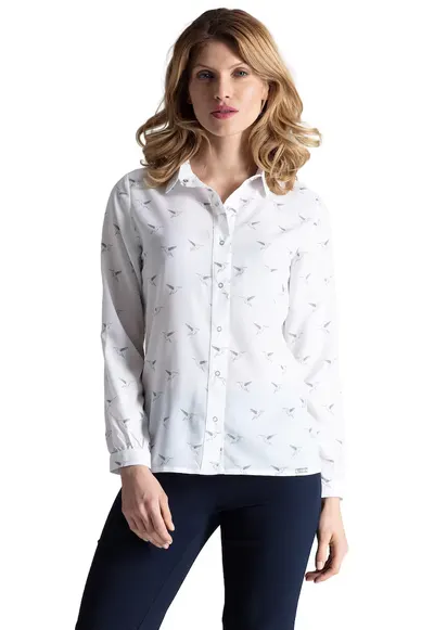 Camasa eleganta M284 - poliester - ecru - croiala standard - maneci lungi