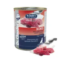 DR. CLAUDER'S Selected Meat, XS-XL, Vită conservă hrană umedă fără cereale câini, (în suc propriu), 800g