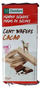 Vafe cu cremă de cacao, fără zahăr, 150 g, Damhert