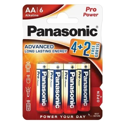 Baterii AA R6, blister 4 + 2 Buc. Panasonic PRO