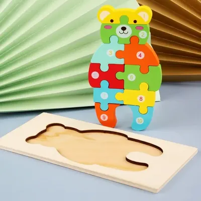 Puzzle din lemn - Ursulet - 10 piese