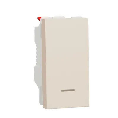 Pushbutton Intrerupator, New Unica, location lamp, 10 A, 1 module, bej
