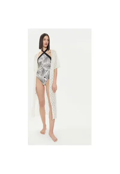 Kimono dama - 303691004 - Poliester - Bej - Bej