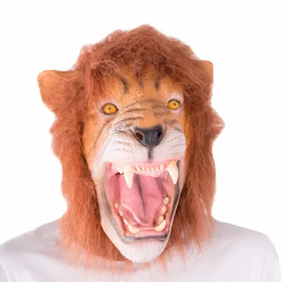 Masca Halloween - Funny Realistic Latex Lion Animal Full Head
