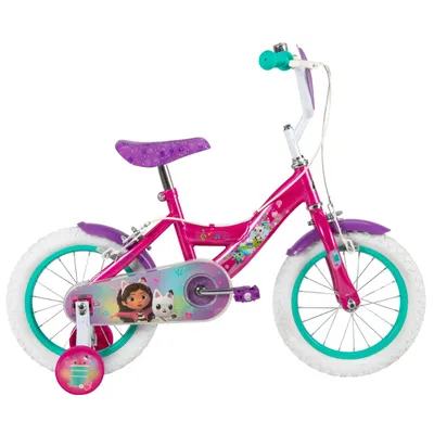 Bicicleta pentru copii 4-6 ani Huffy Gabbys Dollhouse 14 inch cu roti ajutatoare