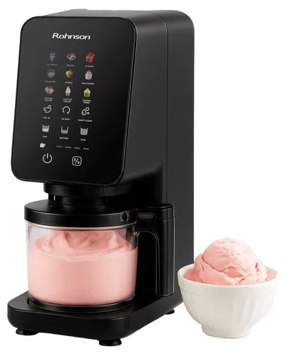 Mașină de înghețată Rohnson - Velvet Creme R-5655, 700 W, 1.5 l, neagră