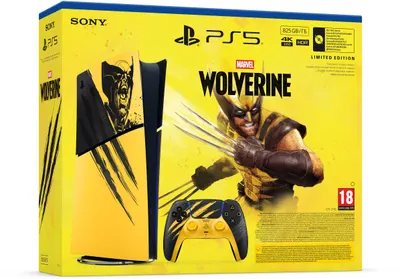 Consolă PlayStation 5 (Slim) - Digital Edition - Marvel’s Wolverine Battle Yellow Limited Edition Bundle