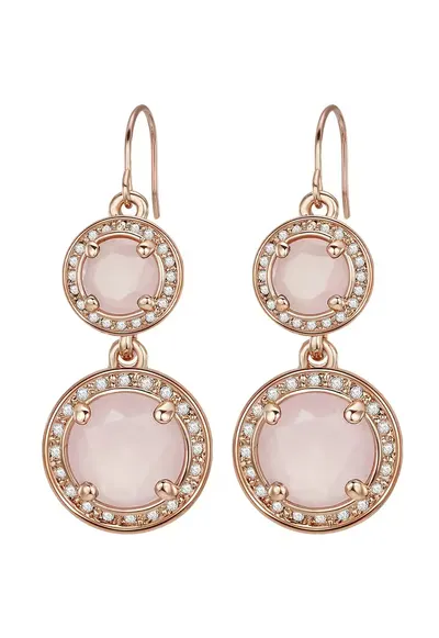 Cercei placati cu aur de 14K si decorati cu cristale - Auriu rose