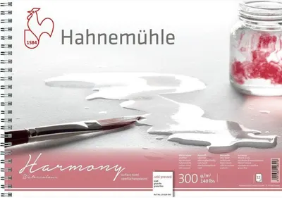 Caiet de schițe pentru desen cu spirală Hahnemuhle Harmony - A4, hârtie presată la rece, 12 coli