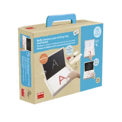 Tava multi-senzoriala mica Montessori pentru terapie, desen si prescriere, nisip inclus