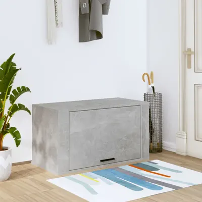 vidaXL Pantofar de perete, gri beton, 70x35x38 cm, lemn prelucrat