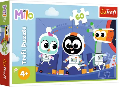 Puzzle pentru copii Trefl din 60 de piese - Тimpul să-l cunoști pe Milo