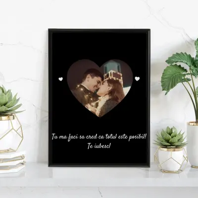 Rama foto personalizata Inima- Poza si text