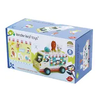 Furgoneta cu inghetata din lemn premium - Penguin's Gelato Van - 6 piese cu pinguin si inghetate