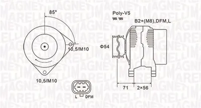 Alternator (14v, 120a) Opel Astra H, Astra H Gtc, Corsa D, Meriva A, Zafira B 1.6 1.6cng Intre 2005-2015
