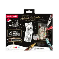 Set Xmas 4 markere cu vopsea Uni Chalk PWE-5M Xmas Traditional 2, varf rotund 1.8-2.5mm