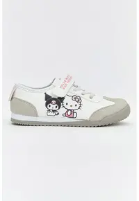 Pantofi sport low-cut cu imprimeu Hello Kitty - Alb/Negru/Gri deschis