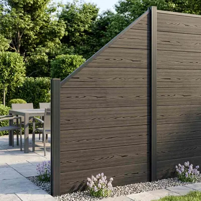 vidaXL Set de Gard 95 x 180 cm WPC și Aluminiu Negru
