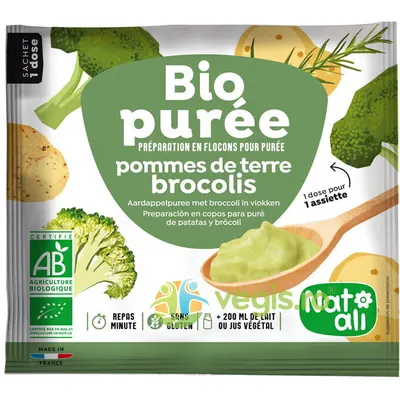 Piure Instant de Cartofi si Broccoli fara Gluten Ecologic/Bio 30g