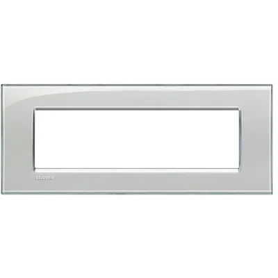 Placa ornament ,7 module, gri gheata, living light, BTICINO
