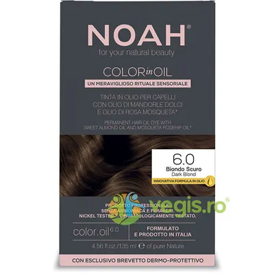 Vopsea de Par Permanenta pe Baza de Ulei 6.0 Blond Inchis (Dark Brown) fara Amoniac 135ml